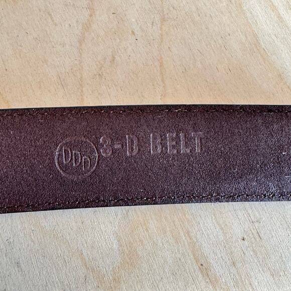 DDD 3D Belt Brown Genuine Leather Gold Buckle Size 40 Western Cowboy Cowgirl - Picture 4 of 8